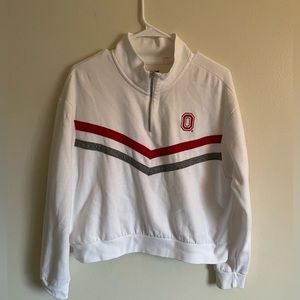 american eagle x tailgate brand ohio state cropped quart zip